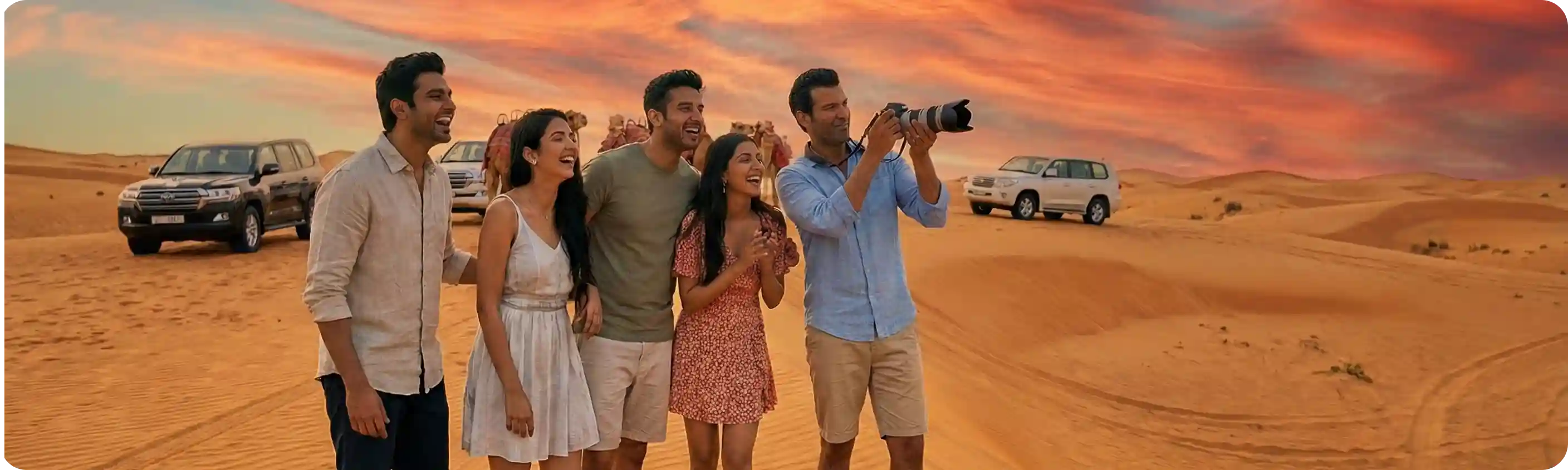 Indian tourists exploring Dubai skyline and UAE holiday attractions
