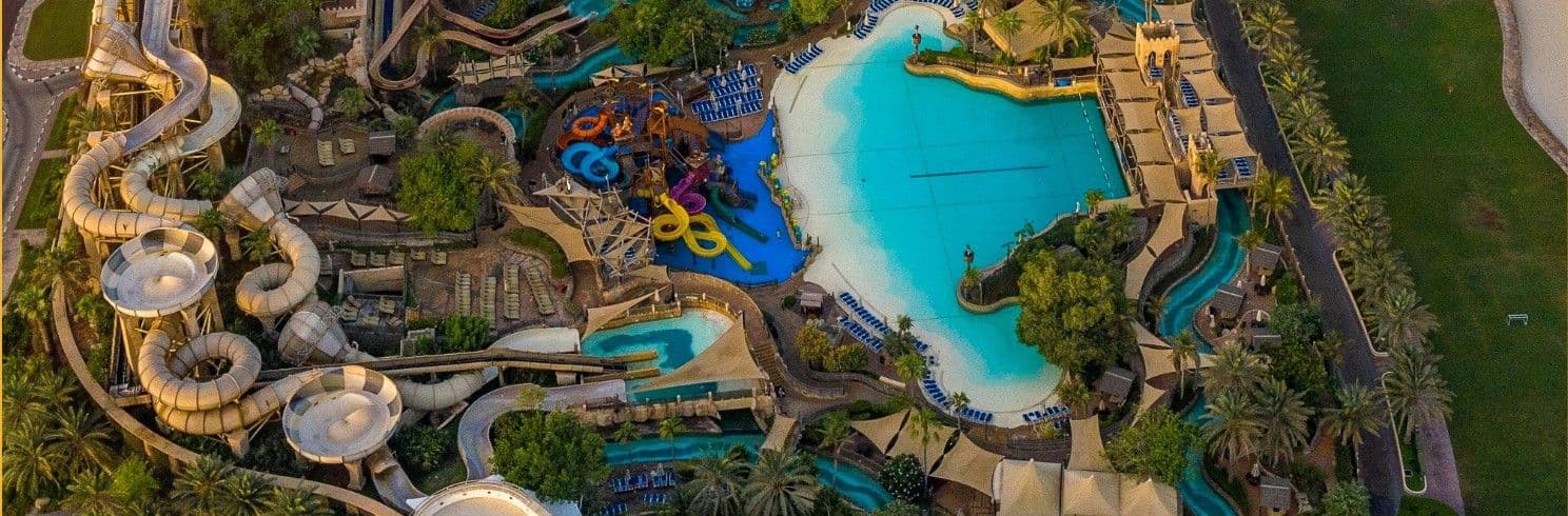 Dubai water parks including Aquaventure, Wild Wadi and Yas Waterworld