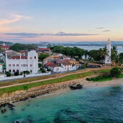 Galle Fort with colonial architecture and historic streets along Sri Lanka's southern coast