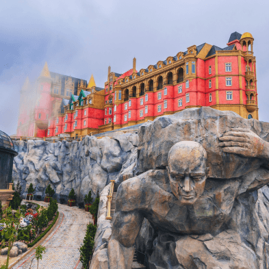 Bana Hills in Danang with mountain views, gardens, and cable car rides