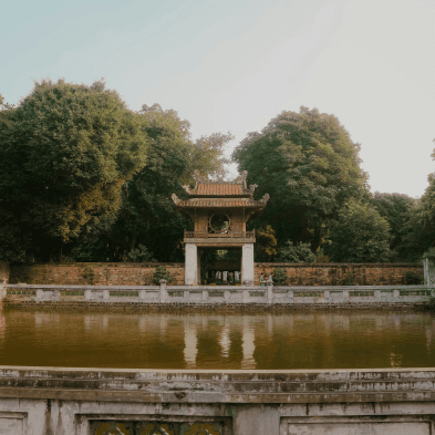 Temple of Literature in Hanoi with traditional Vietnamese architecture and peaceful courtyards