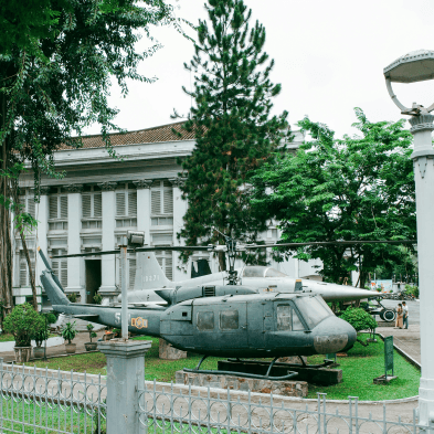 War Remnants Museum in Ho Chi Minh City with historical military exhibits