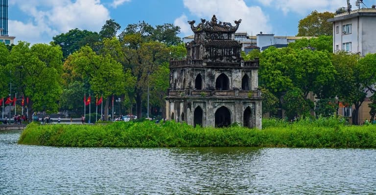 Hanoi Old Quarter with traditional Vietnamese streets and historic architecture