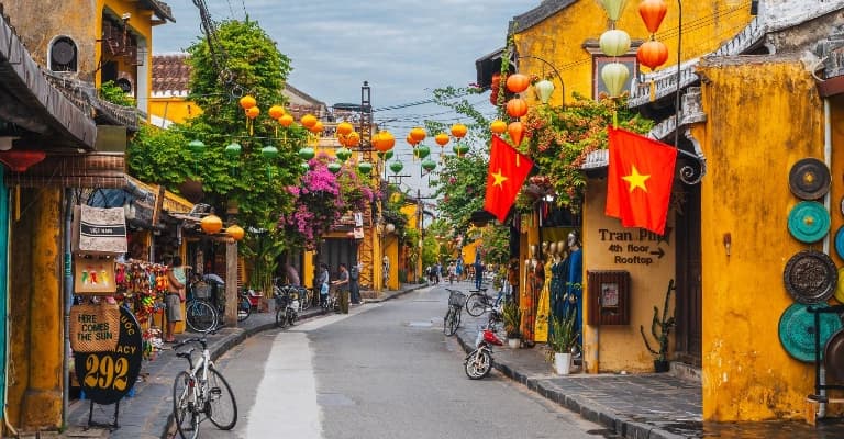 Hoi An lantern-lit streets and riverside heritage town in Vietnam